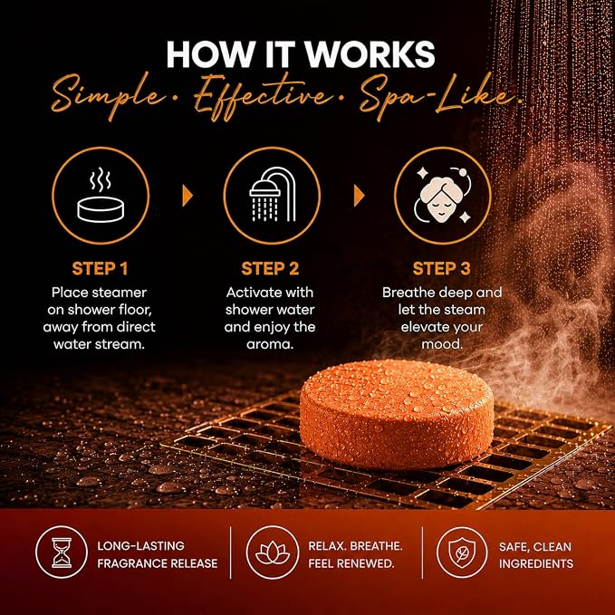 Shower Steamers Aromatherapy, Essential Oil Pods Infused for Relaxation, Shower Pods Aromatherapy - Calming, Stress Relief & Self Care Gifts for Women - Island Spice