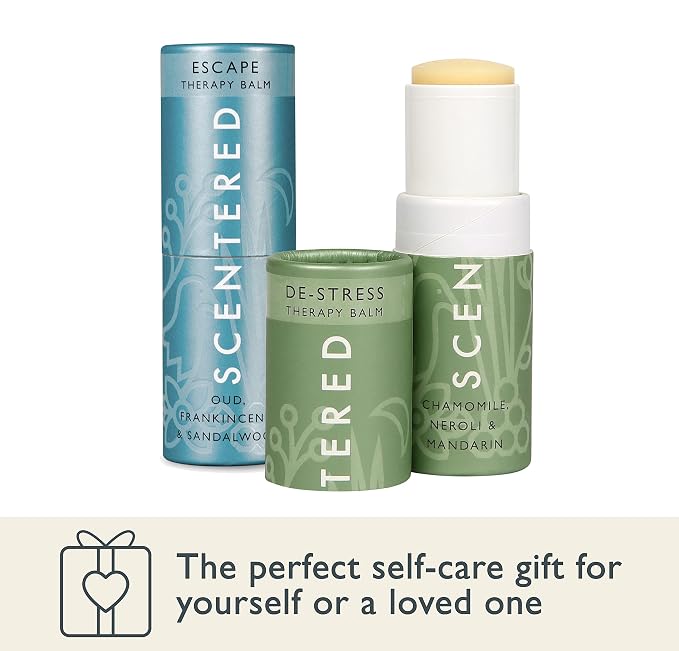 Scentered Aromatherapy Balm Sticks for Stress-Relief & Meditation - Roll On Essential Oil Blends of Frankincense, Oud, Chamomile - Aromatherapy Gifts for Women - De-Stress & Escape