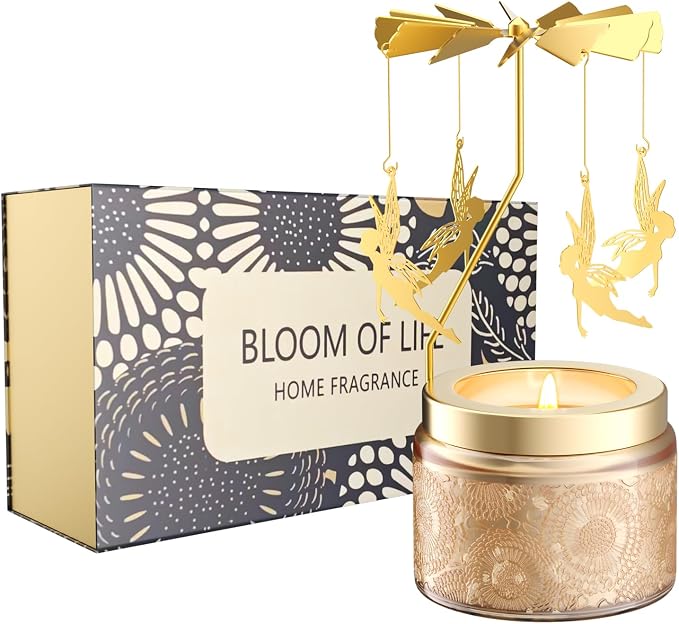 Rotatable Osmanthus Flower Scented Candle, Gifts for Women, Single-Wick with 20 Hours of Burn Time, Ideal for Creating Relaxing Ambience & Holiday Gifting (Angel)