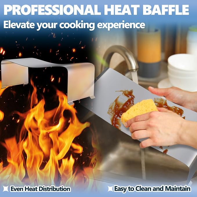 SafBbcue Heat Baffle Diffuser Replacement for Traeger Silverton 810 Pellet Grill Parts, Replace for Traeger Silverton 620 Pellet Grill Heat Baffle Diffuser Parts, Heavy Duty Steel, KIT0527