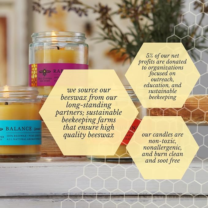 Big Dipper Wax Works Beeswax Aromatherapy Candle – Rapture, Patchouli & Cassia Essential Oils, 3.2 oz Apothecary Glass, 20-Hour Clean Burn, 100% Pure Beeswax & Cotton Wick