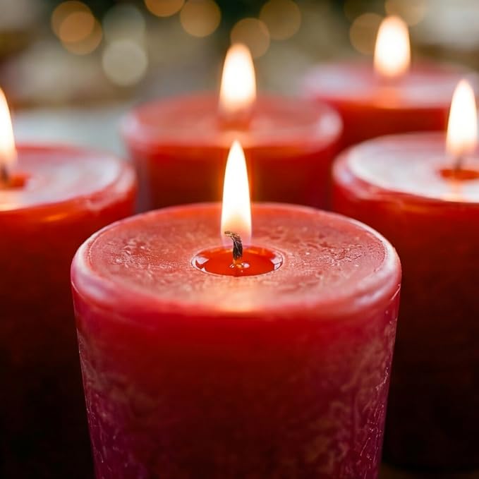 Aroma Naturals Votive Candles Essential Oil, Peace Ruby Holiday, 6 Count