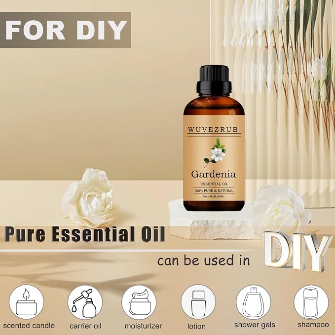 Gardenia Essential Oils, 30ML Pure and Natural Essential Oil for Aromatherapy Diffuser - Gardenia /1 Fl Oz