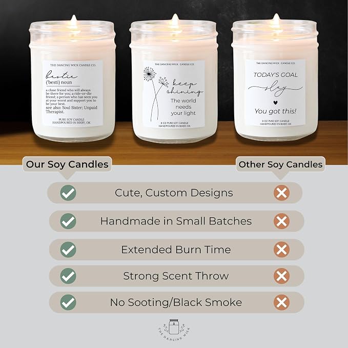 – Slay Candle – Morning Latte Scented Soy Wax – Coffee Scent – You Got This, Motivational, Encouragement Gift– 8 oz, Hand-Poured – Made in the USA (Slay)