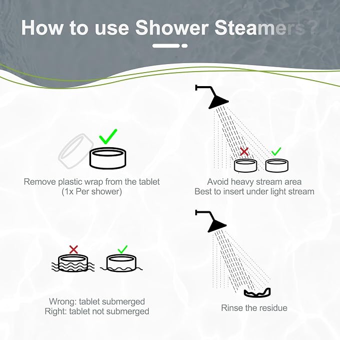 SWCANDY Shower Steamers Aromatherapy Birthday Gifts for Women Travel Essentials, 8 Pcs Rosemary, Bath Bombs Shower Bombs with Natural Essential Oils, Relaxation Home SPA