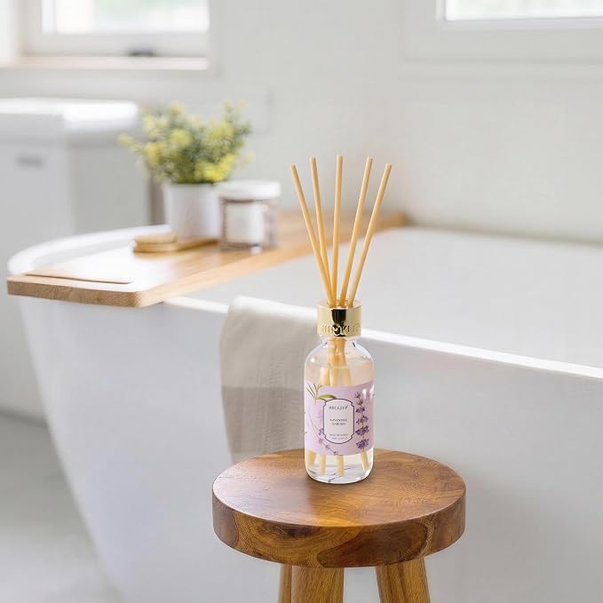 Airkeep Reed Diffuser Oil Set with Reed Sticks,Lavender Garden Aromatherapy Oil Scent Diffuser for Home Office Bathroom Decoration Perfume and Gifts 3.38 oz/100ml