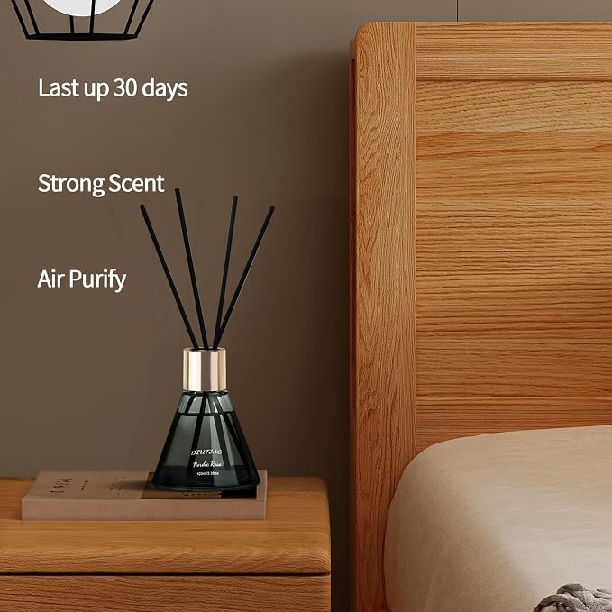 3 * 100ml Scent Diffusers with 24 Fiber Sticks,Rose Cedar Grapefruit Reed Diffusers for Room Decoration,Last Up 60 Days