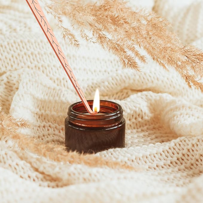 Calary 3 in 1 Candle Care Kit - Wick Trimmer, Snuffer & Dipper Set (Rose Gold)