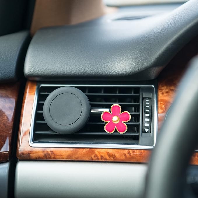 Frienda 6 Pcs Daisy Flower Air Vent Clip Accessories Air Conditioning Outlet Clip Car Air Freshener Dashboard Accessories Charm Car Inter Decor(2.5 cm, 3 cm, 3.3 cm,Red)