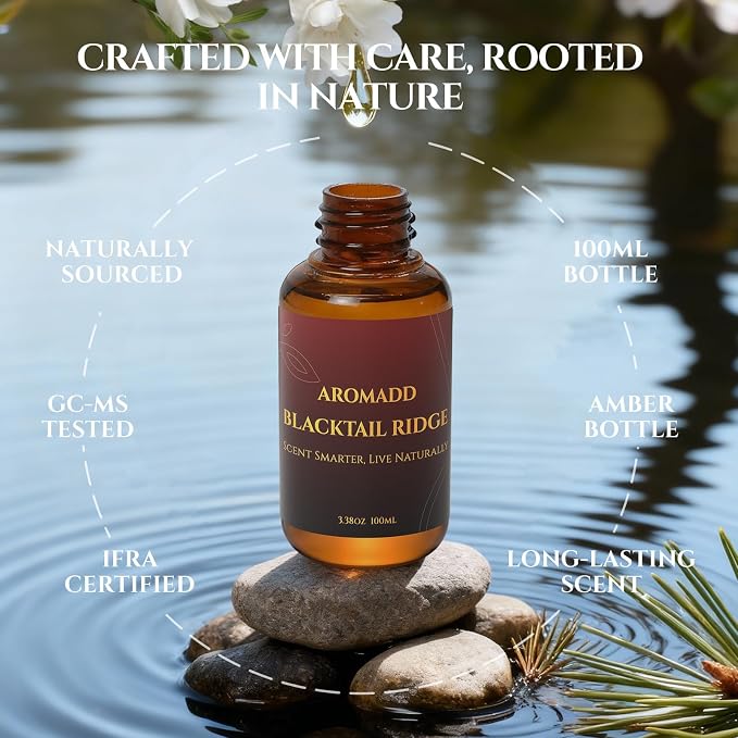 AROMADD AROMADD Blacktail Ridge Hotel Diffuser Oil Inspired by Luxury Hotel Collection Scent, Woody Sandalwood & Fir Aroma, Premium Fragrance Oil for Waterless Diffuser,Long-Lasting,3.38 fl oz(100 mL)