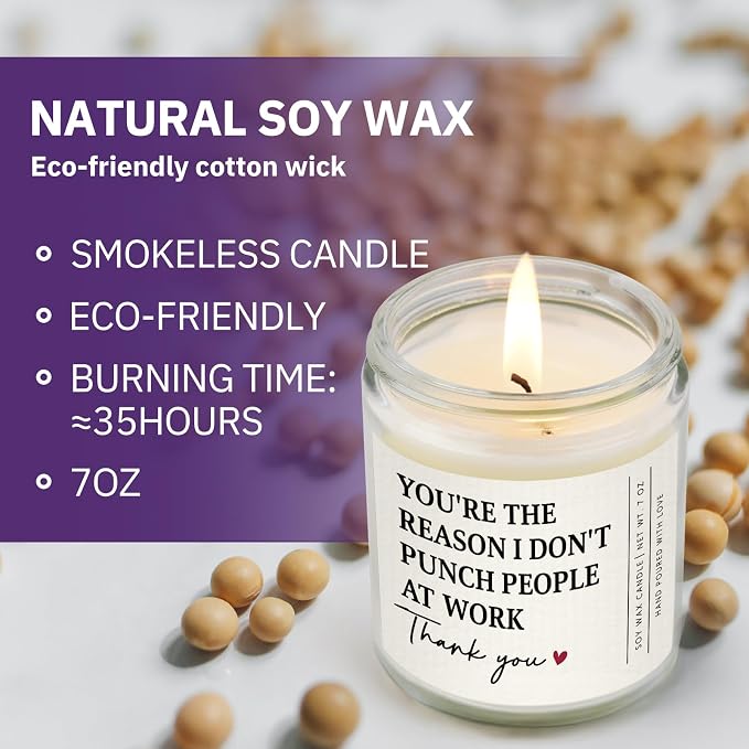 Gifts for Coworker, Work Bestie, Boss Lady Gifts for Women, Funny Birthday Retirement Farewell Appreciation Presnets for Coworker, Boss, Employee - Handmade Lavender Scented Candle 7oz