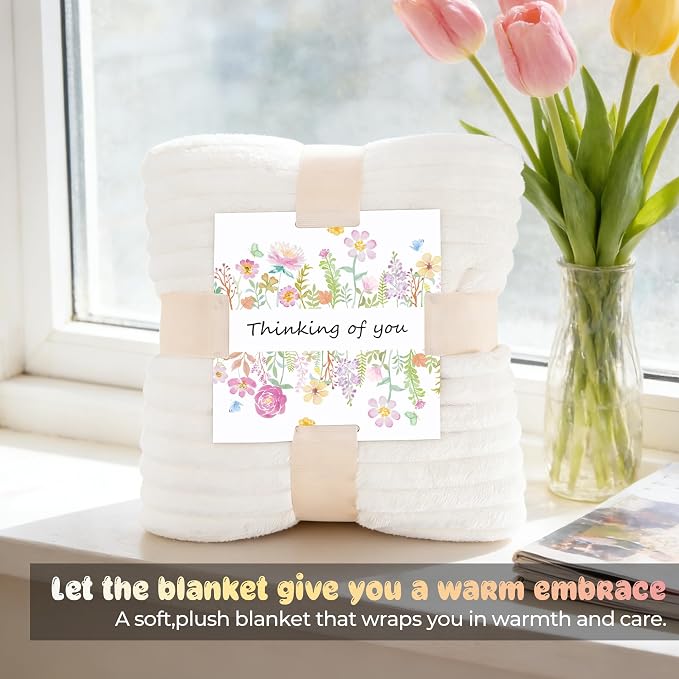 8 PCS Self Care Gifts for Women, Spa Gift Basket Care Package with Blanket, Glass Cup, Candle & Socks, Thinking of You Birthday Relaxation Gifts for Mom Sister Friend Wife Teacher Her