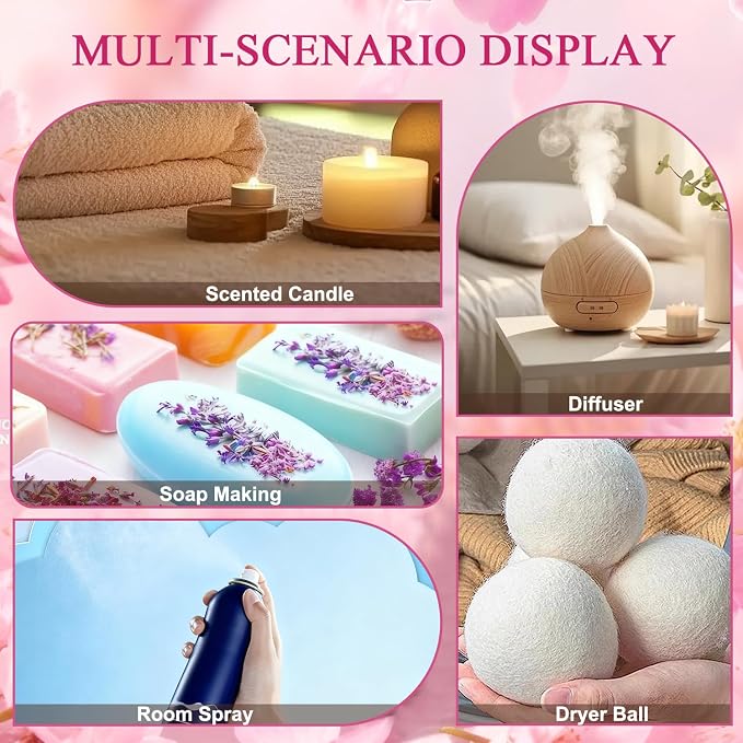 Essential Oil Set, Pure Essential Oils for Diffusers Home, Skin Care, Massage, Aromatherapy, Humidifiers, Fragrance Oil Scents Including Jasmine, Lavender, Rose, Gardenia, Cherry Blossom, Honeysuckle