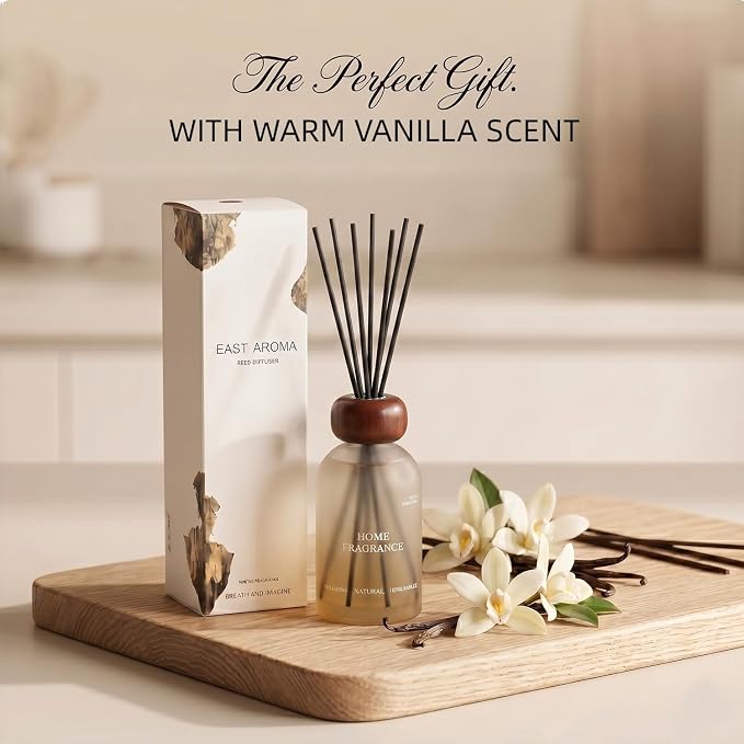 Reed Diffuser Set for Home 8.45 oz Scented Oil Diffuser with 6 Fiber Sticks, Smell Good Long Lasting Fragrance for Bathroom, Living Room, Office and Aromatherapy Gift (Citrus)