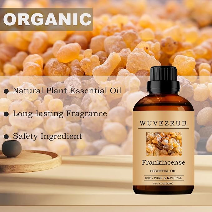Frankincense Essential Oils 60ML, 100% Pure and Natural Essential Oil for Aromatherapy Diffuser - 2 Fl Oz/Frankincense