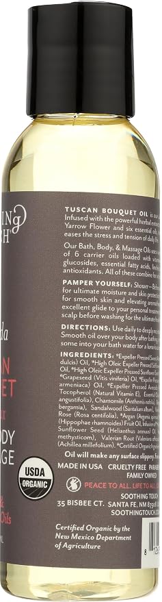 SOOTHING TOUCH Organic Tuscan Bath Body Massage Oil, 4 FZ