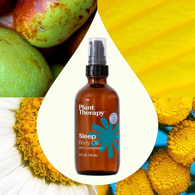 Plant Therapy Sleep Body Oil with Chamomile 4 oz Promotes a Good Night's Rest, Calms a Restless Mind & Body, Softens & Nourishes Skin