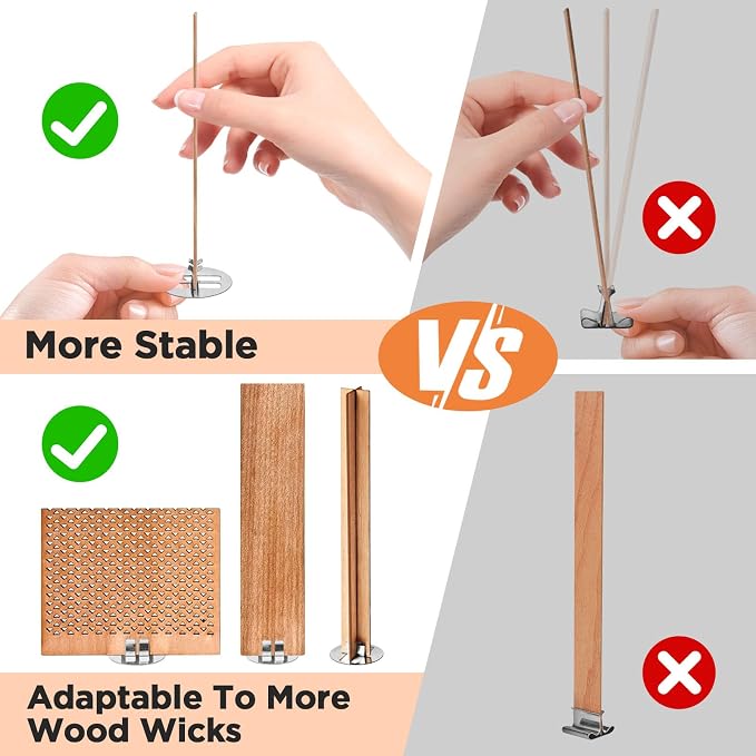 100 Pcs Thickened Wood Wicks, Wood Wicks for Candles Making with Wick Trimmer, Candle Wicks 5.1×0.5×0.04 Inches for DIY Candle-Making, Long Lasting Flame, Easy to Burn (50 Sets)