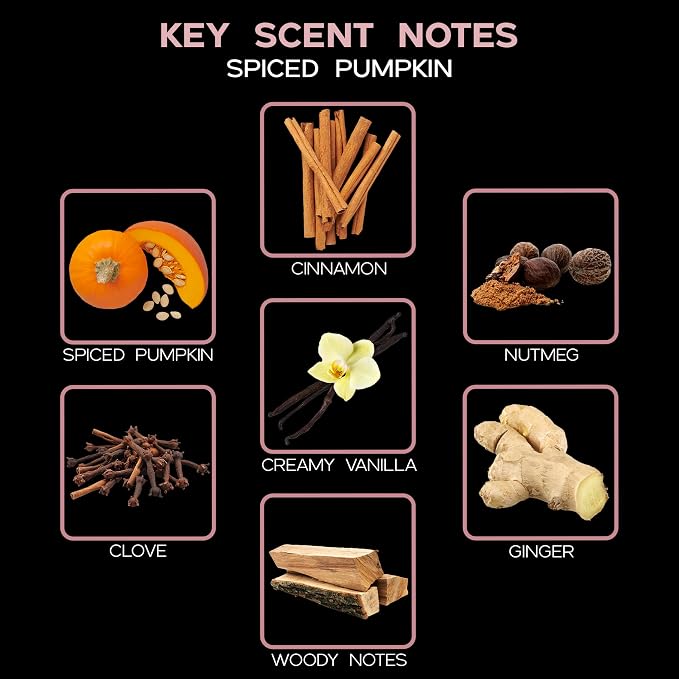 Reed Diffuser Set, Spiced Pumpkin Scented Oil Diffuser with Sticks, Home Fragrance Accessories for Bathroom Shelf Decor, Aroma Diffusers for Home or Office Fall Decor, USA Made
