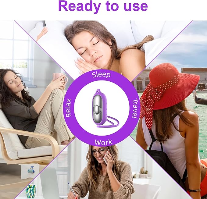 Handheld Relaxation Device – Dual-Mode Gentle Pulse Wellness Tool for Adults & Kids, Portable Sleep Device, Supports Calm Focus & Better Rest, USB-C Rechargeable (Purple)