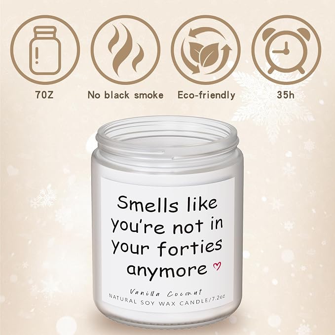 Lihome 50th Birthday Gifts for Her Him– Funny Birthday Candle & Decorations, Best Friend Gift Idea – Natural Soy Wax Vanilla Coconut Scented Candle (7oz)