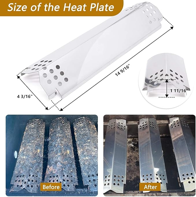 Grill Replacement Parts for Nexgrill 5 Burner 720-0888, 720-0888N, Nexgrill 4 Burner 720-0830H, Members Mark 720-0882D, Stainless Steel Heat Plates, Burner Tubes and Grill Igniters Replacement Kit.