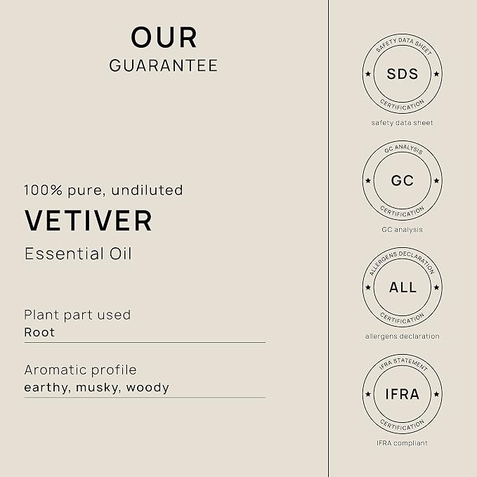 VINEVIDA Vetiver Essential Oil 32 oz - Undiluted Vetiver Oil 32 oz - Vetiver Candle Oil Scent - DIY Candle Scents for Candlemaking - Bulk Essential Oil for Soap Making Safe for Skin 946.36 ml