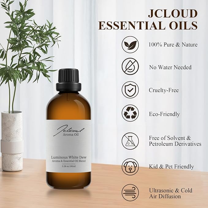 JCLOUD Luminous White Dew Essential Oil Inspired by Westin Hotel | Hotel Scent - Pure Aromatherapy Diffuser Oil with Orange and Lily of the Valley, Home Luxury & Hotel Scents for Diffuser - 100mL