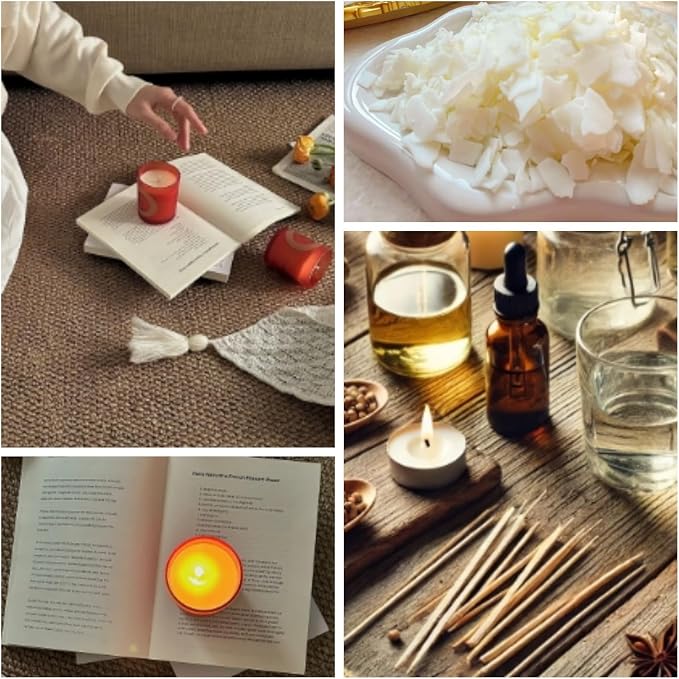 DINGPAI Soy Wax for Candle Making, 5LB Organic Soy Candle Wax Flakes Natural Candle Making Supplies,50 Cotton Wicks,50 Wick Stickers,10 Wick Holders
