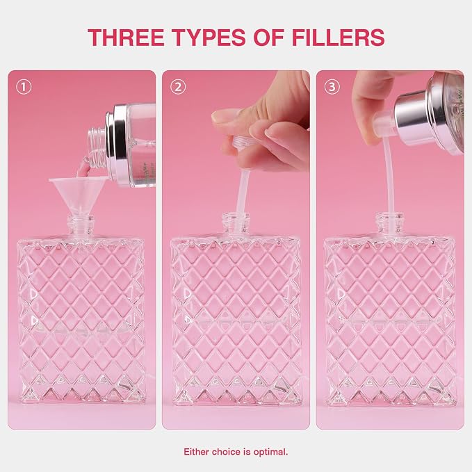 Glass Perfume Bottles Empty Refillable, 50ml /1.7oz Atomizer Sprayer for Perfume, Cologne Bottles Empty with Perfume Dispenser