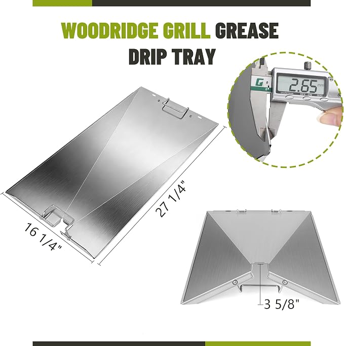 Drip Tray for Traeger Woodridge Grill Grease Drip Pan Wood Pellet TFB86MLH Replacement Parts KIT0939 Stainless Steel Heat Shield Grills Accessories