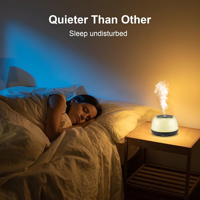 Marchred 300ML Essential Oil Diffuser - 8-Hour Aromatherapy with Remote Control, 7-Color LED Lights, 4 Timer Settings for Home
