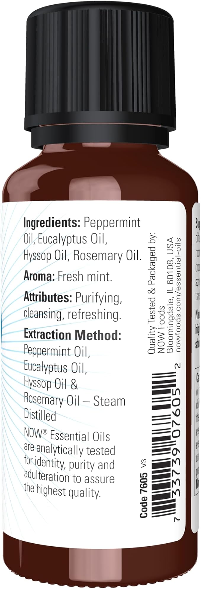 NOW Essential Oils, Clear the Air Oil Blend, Purifying Aromatherapy Scent, Blend of Pure Essential Oils, Steam Distilled, Vegan, Child Resistant Cap, 1-Ounce