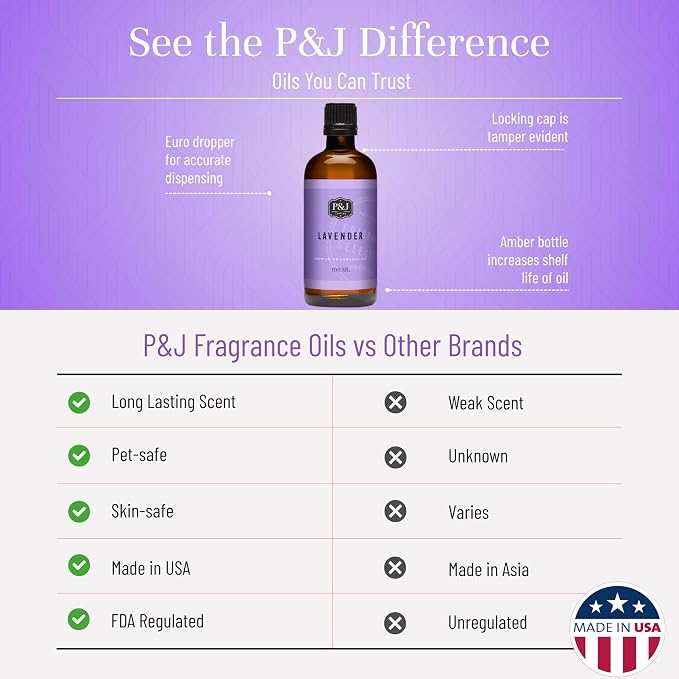 P&J Trading Fragrance Oil | Lavender Oil 100ml - Candle Scents for Candle Making, Freshie Scents, Soap Making Supplies, Diffuser Oil Scents