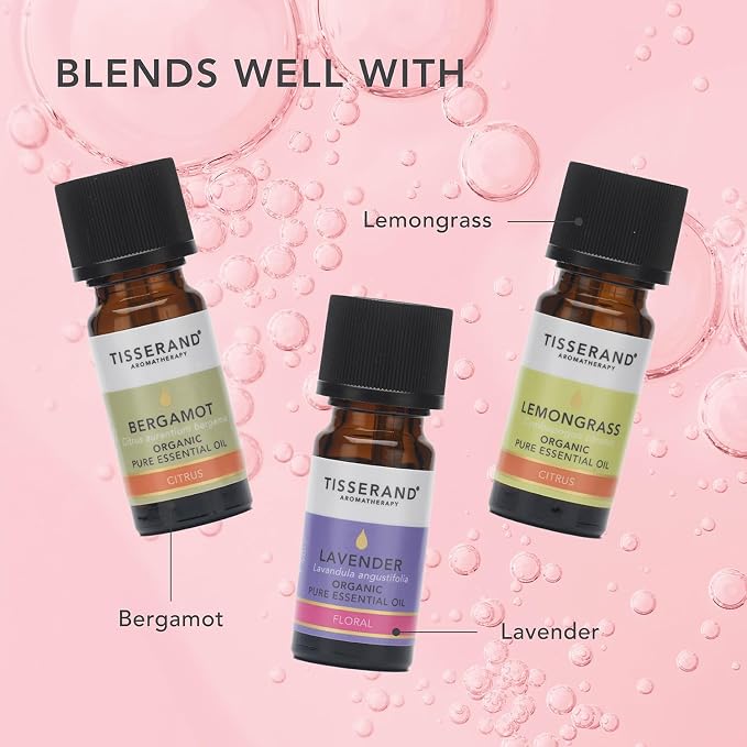 Tisserand Ethically Harvested Pure Essential Oil - 100 Percent Pelargonium Graveolens - Mood Balancer, Ideal for Dry and Oily Skin - Geranium - 0.3 oz