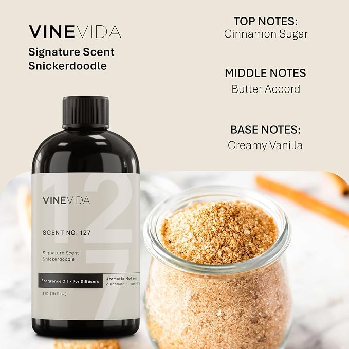 VINEVIDA [16 Oz] Inspired by: Snickerdoodle; Diffuser Oil Refill | Premium Scent Diffuser Oil for Home | Non-Toxic Fragrance