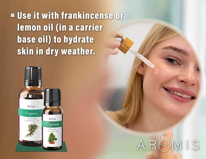 ArOmis Cypress Essential Oil - 100% Pure Therapeutic Grade - Undiluted, Premium Oil - 150 Micron Filtered, Perfect for Aromatherapy Diffusers (10ml / .34 fl oz)