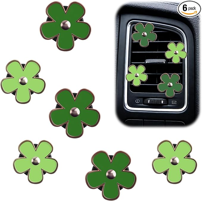 6PCS Flower Car Vent Clips Cute,2 Sizes Car Air Vent Clips for Cars Decorations Interior,Universal Cars Diffuser Vents Clip as Dashboard Decorations for Vertical/Horizontal Vents