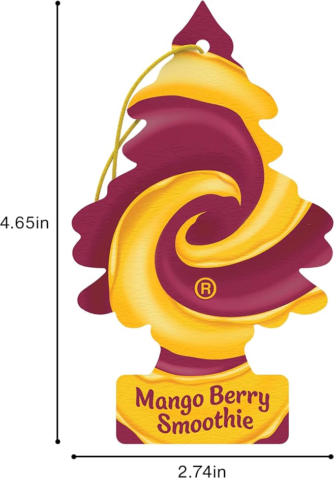 Little Trees Car Air Freshener | Hanging Tree Provides Long Lasting Scent for Auto and Home | Mango Berry Smoothie, 24 Air Fresheners