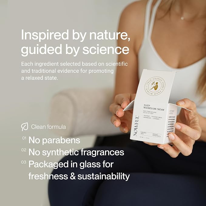 Magnesium Night Cream with Magnesium Chloride, Valerian Root, Passionflower & Lavender - Nourishing Body Balm with Organic Shea Butter for Your Evening Ritual - Made in USA, Women-Owned