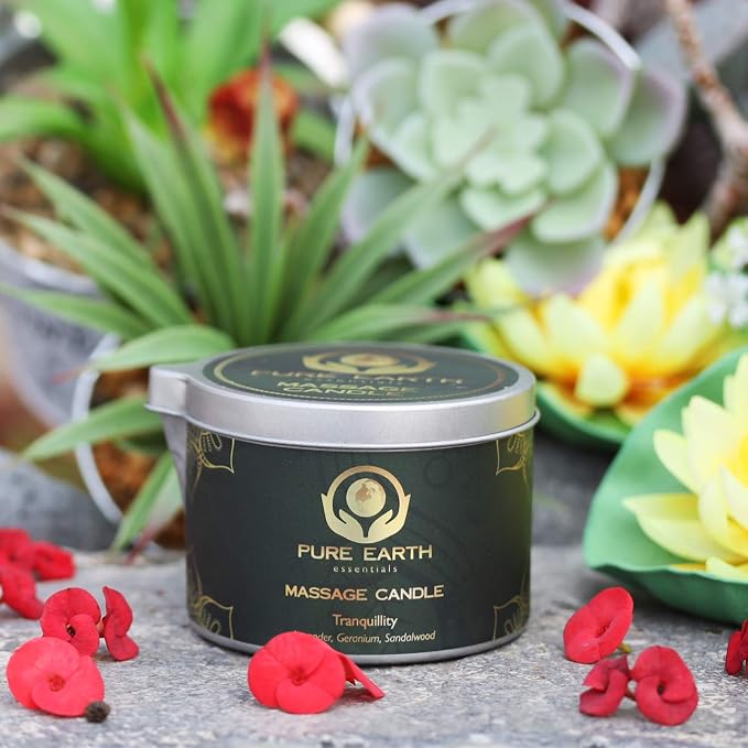 Tranquility Massage Candle - Skin Moisturizing Massage Oil Candles - 6 oz.