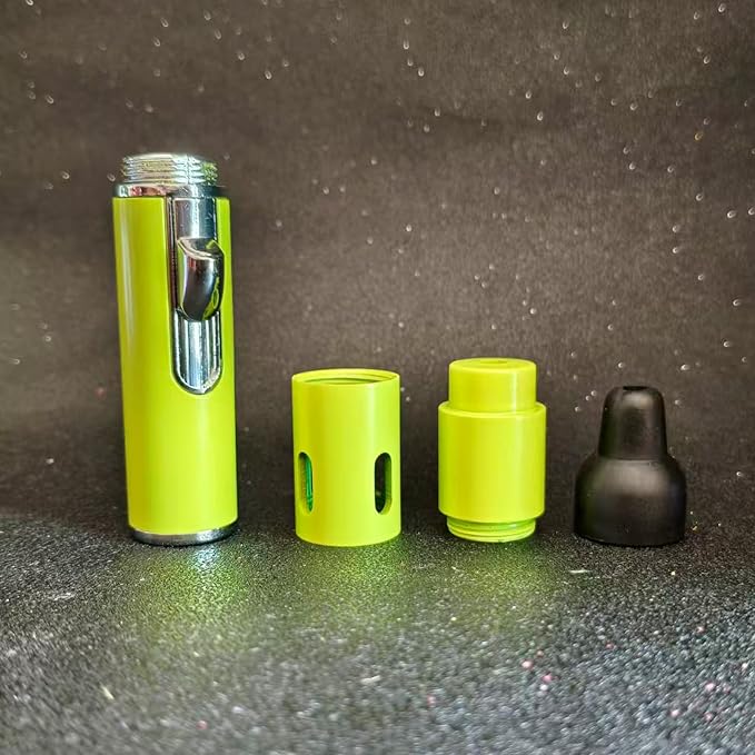 Torch Lighter,Handheld Multifunctional All-in-One Tube Built-in Detachable Windproof Lighter,Outdoor,Indoor,Camping,Candle,Birthday,Lemon Green(2PCS)