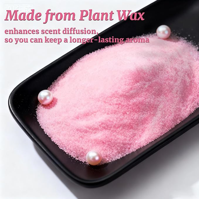 Pearl Candle Sand with 30 Wicks 18Oz-Vanilla Scented Non Toxic Luxury Long Lasting Refillable Pearled Candle 120 Hours-Pearled Sand Powder Wax Candles Kit for Candle Making Wedding Party Decor