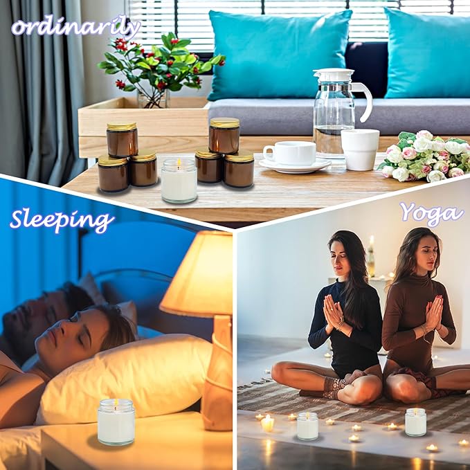 12 Pcs 4 Oz Mini Soy Candles,Eucalyptus Scented,Aromatherapy Candle,Bulk Candle Set，Great Stress Relieving Scented Candles for Girls as a Gift for Birthdays, Weddings and More!