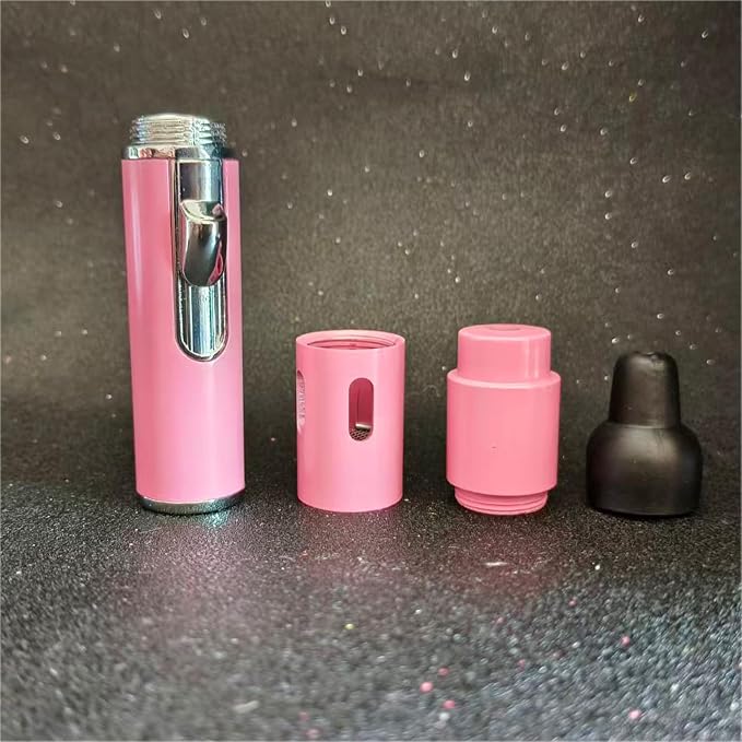Torch Lighter,Handheld Multifunctional All-in-One Tube Built-in Detachable Windproof Lighter,Outdoor,Indoor,Camping,Candle,Birthday,Light Pink(2PCS)