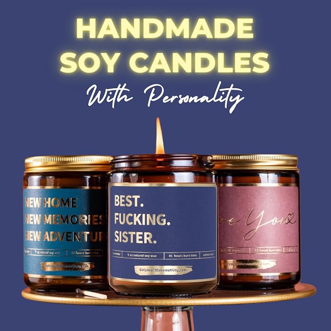 Best Sister Birthday Gifts from Sisters or Brothers - Funny Birthday Candle for Women - Unique Present Idea for Her from Brother for Big Sis for Mother's Day - Lavender Vanilla Candle, 9oz