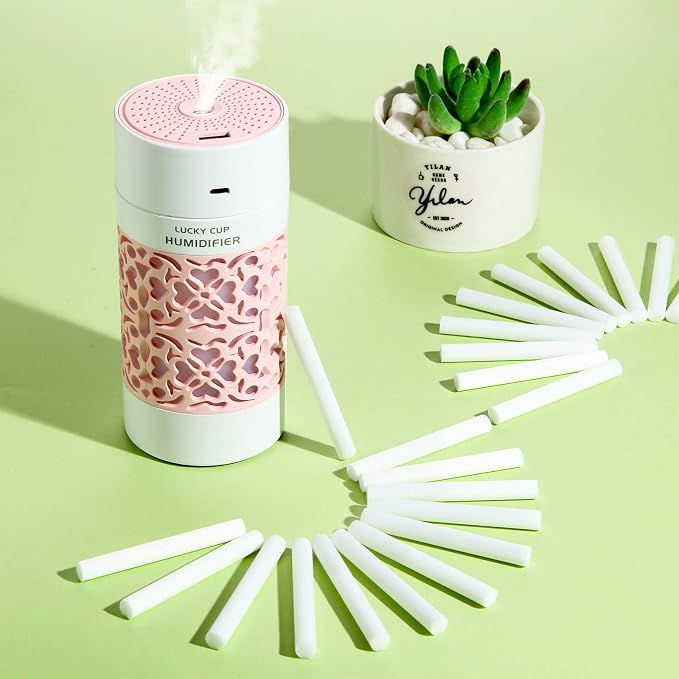 Patelai 60 Pieces 2.75 X 0.31 Inch Car Diffuser Sponges Refill Sticks Humidifier Filter Replacement Wick Absorbent Sponge Sticks for Mini Car Office Bedroom Humidifier Ultrasonic Aroma Diffuser