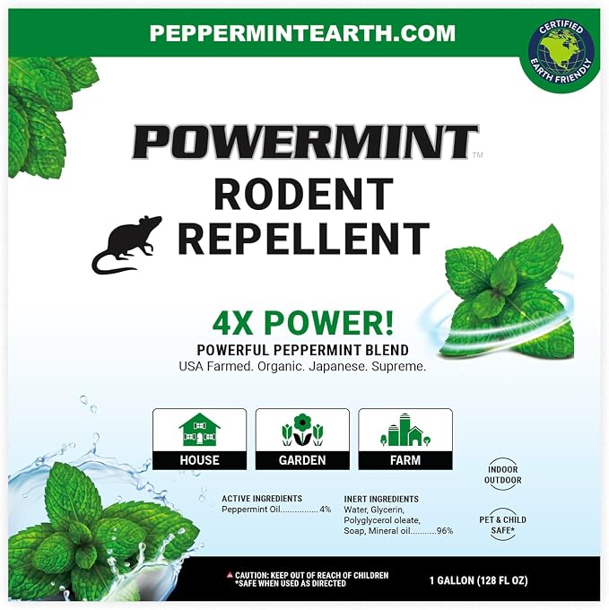 Powermint 1 Gallon Peppermint Oil Rodent Repellent Spray