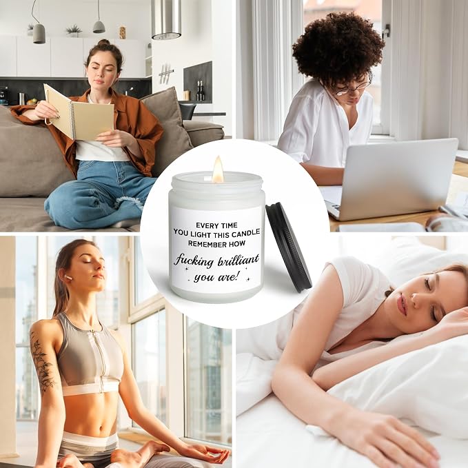 Funny Birthday Gifts for Women, Unique Gift for Mom Sister Womens Best Friend Birthday Gifts for Women Who Have Everything, Coworker Encouragement Inspirational Get Well Gift for Her, Vanilla Candle