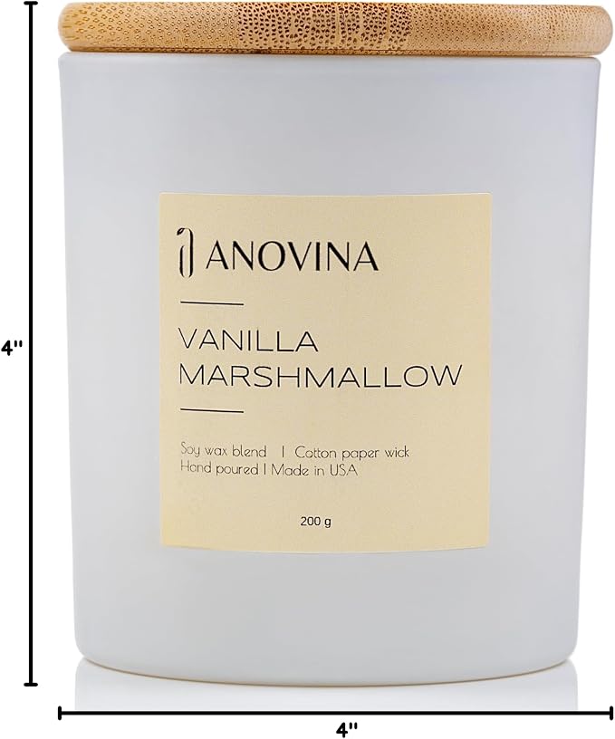 Vanilla Candle – Natural Soy Wax Scented Candle for Home, Long Lasting Vanilla Aroma, Cute Candles Gifts for Women for Birthday & Mother’s Day